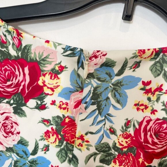 Wayf Women Beatrix Puff Sleeve Floral Midi Maxi Dress Red XS Side Slit Lined NWT - Picture 6 of 11